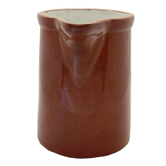 Vintage Weller Pottery Redware Brown Milk Syrup Glazed Pitcher 5.5” Signed - Picture 4 of 8